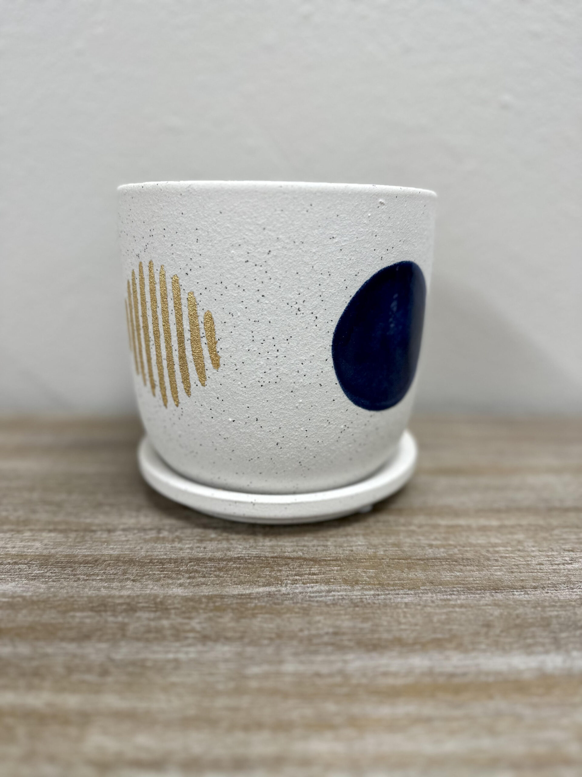 Spotted Blue & Gold Pot