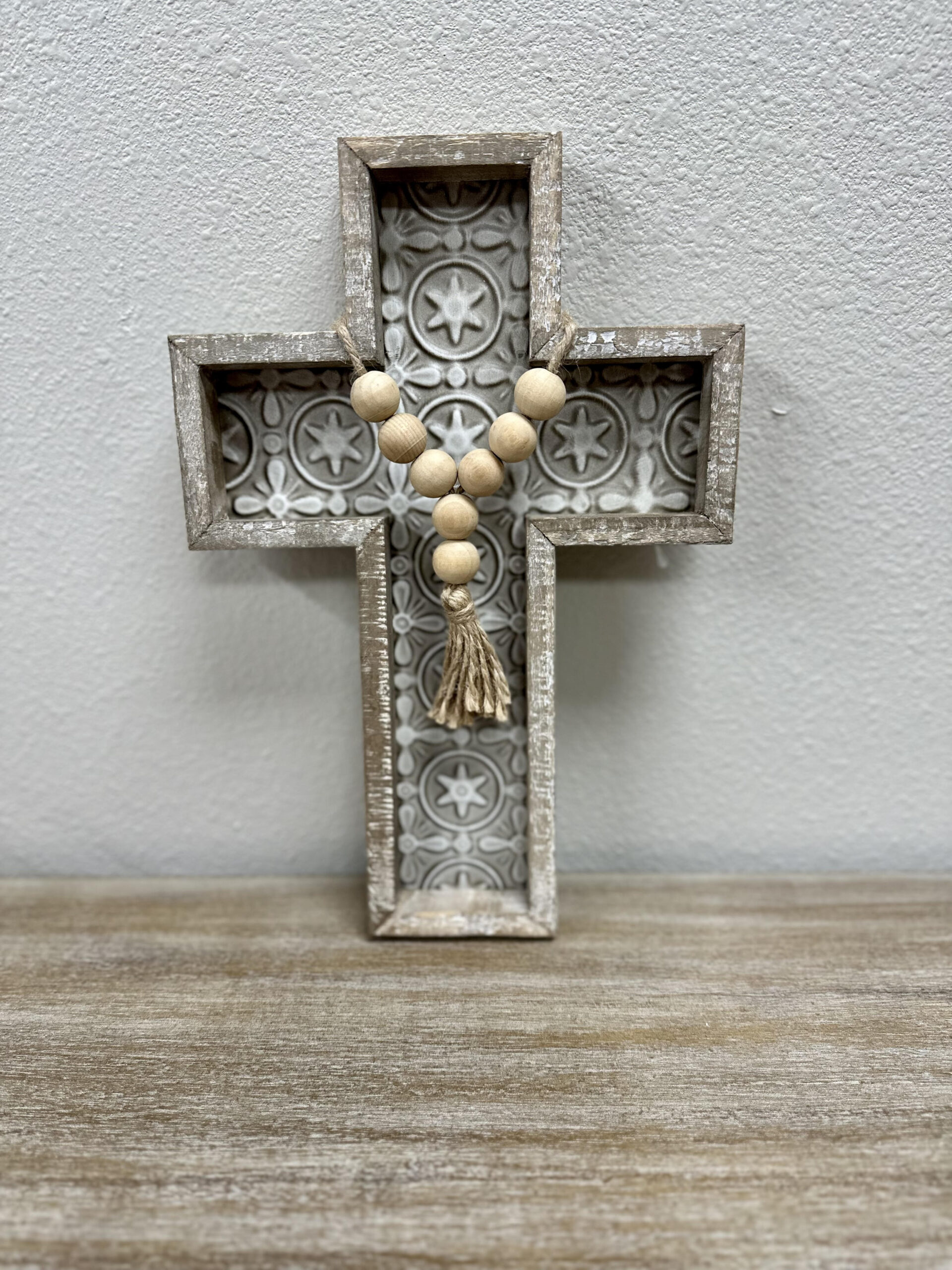 Metal Cross with Beads