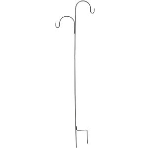 91″ Black Wrought Iron Double Shepherd Hook